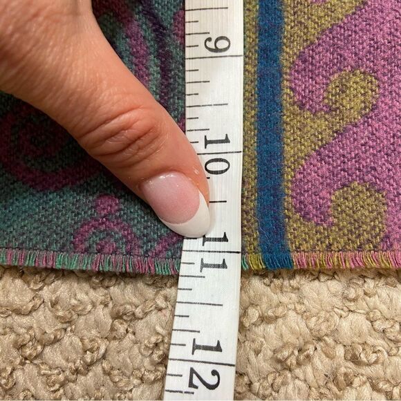 Ladies Strawbridge Clothier Brand Western Style Print Fringe‎ Scarf - Picture 7 of 9